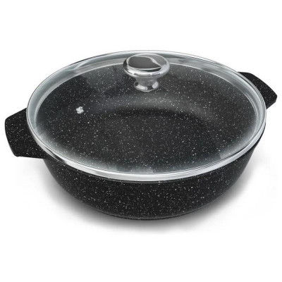 Жаровня со стекл.крышкой НЕВА МЕТАЛЛ ПОСУДА NG 6540 4.0л 'Neva Granite'-1