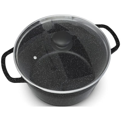 Кастрюля со стекл.крышкой со стекл.крышкой НЕВА МЕТАЛЛ ПОСУДА NG 6650 5.0л 'Neva Granite'-1