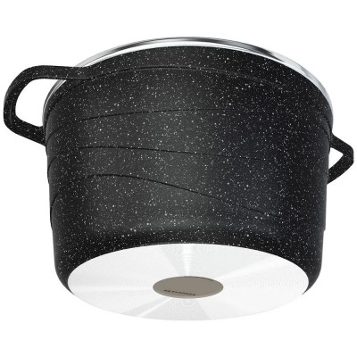 Кастрюля со стекл.крышкой со стекл.крышкой НЕВА МЕТАЛЛ ПОСУДА NG 6650 5.0л 'Neva Granite'-2