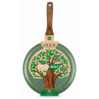 Сковорода блинная НЕВА МЕТАЛЛ ПОСУДА EW 6224 24см 'ECO WAY'-2