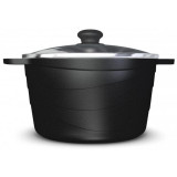 Кастрюля со стекл.крышкой 4л НЕВА МЕТАЛЛ ПОСУДА L186640i Индукция Гранит