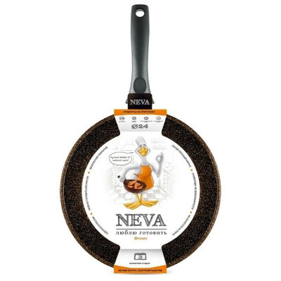 Сковорода НЕВА МЕТАЛЛ ПОСУДА NGB 124 24см 'Neva Granite Brown'