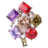 Брошь с 6 разноцветными камнями NNM 820-1