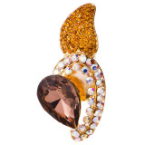 Брошь с бол. корич. камнем NNM 825-1