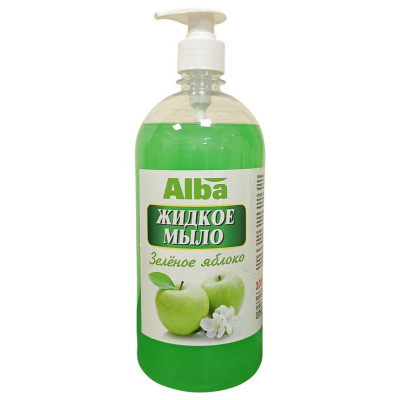 Мыло жидкое ALBA Зеленое яблоко с дозатором (1л)