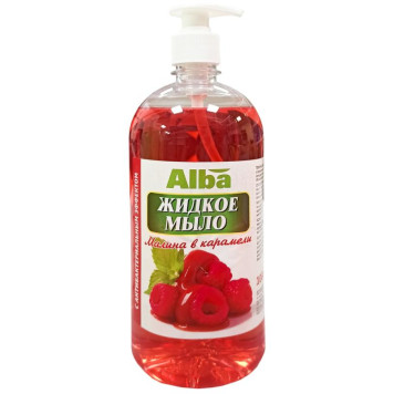 Мыло жидкое ALBA Малина в карамели с дозатором (1л)