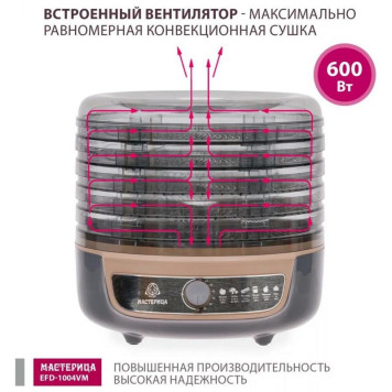 Сушилка для овощей 3в1 с функциями приготовления йогурта и десертов ' Мастерица' EFD-1004VM серо-бежевый-8
