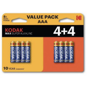 Элемент питания Kodak LR03-4+4BL MAX SUPER (8шт. в упаковке) Элемент питания Kodak LR03-4+4BL MAX SUPER (8шт. в упаковке)