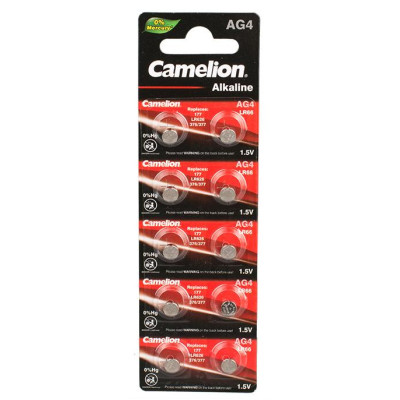 Батарейка для часов, Camelion G 4 BL-10 Mercury Free AG4-BP10, 0%Hg, 377A, LR626