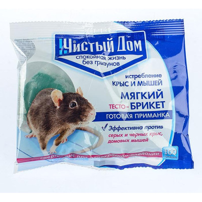 Брикет от крыс, тесто Чистый дом мягкий, 100 гр, 03-030