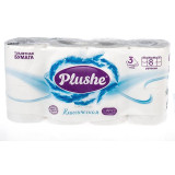 Бумага туалетная Plushe Deluxe Light Классическая, 8 рулонов*15метров, 3 слоя, белый