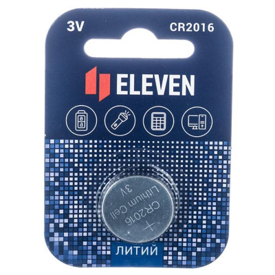 Батарейка Eleven CR2016 литиевая, BC1, 12/720