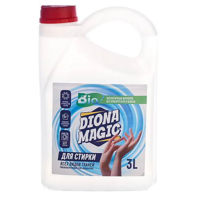 Гель для стирки, DIONA MAGIC, концентрат, для всех видов тканей, 3 л, 4шт/224 шт