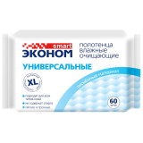 Влажные полотенца, Smart эконом, 60 шт, для всей семьи универсальные