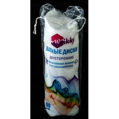Ватные диски, Wikky, пакет, 80шт, 1/24