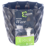 Горшок для цветов InGreen Wave с дренажной сеткой и съемным поддоном 0,65л, D115мм, горький шоколад
