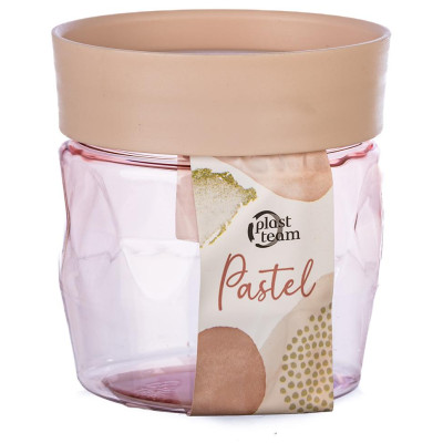 Банка для сыпучих продуктов Plast Team Pastel 0,5л персиковая карамель