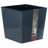 Горшок для цветов InGreen London CUBE 250 х 250 мм, 11,6 л c дренажной вставкой, вулканический серый