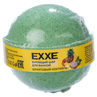 Бурлящий шар для ванной EXXE, Фруктовый коктейль, 120 г