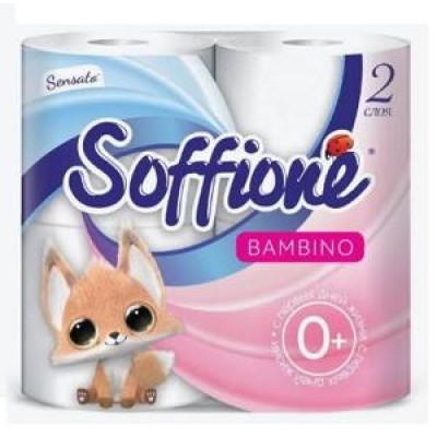 Бумага туалетная Soffione Sensato Bambino, двухслойная, 4 рулона