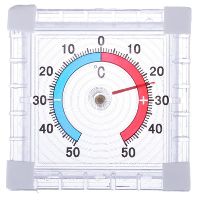 Термометр оконный ТББ ' Биметаллический' квадрат, в пакете