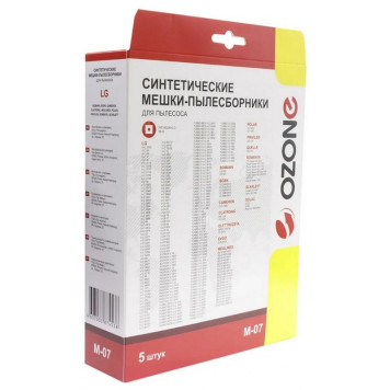 M-07 Мешки-пылесборники Ozone синтетические для пылесоса, 5 шт + микрофильтр-4