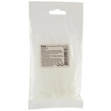 007576 Стяжки кабельные Park 100х2.5мм, белый-1