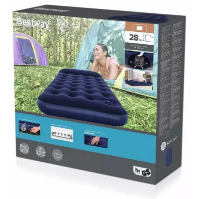 030562 Матрас надувной 188х99х28см, встроенный ножной насос, Bestway 67224-2