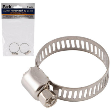 101206 Хомут червячный Park 13-26мм, нержавеющая сталь
