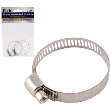 101208 Хомут червячный Park 25-40мм, нержавеющая сталь