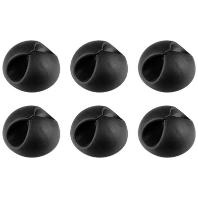 103760 Держатели для 1 провода на клейкой основе 6шт черный