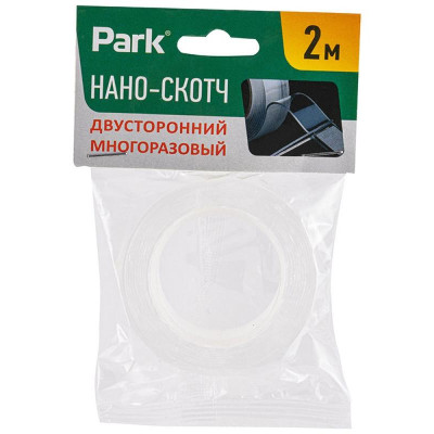 103909 Нано-скотч двусторонний клейкий многоразовый, прозрачный, 2м-1