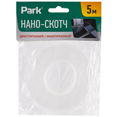 103911 Нано-скотч двусторонний клейкий многоразовый, прозрачный, 5м-1