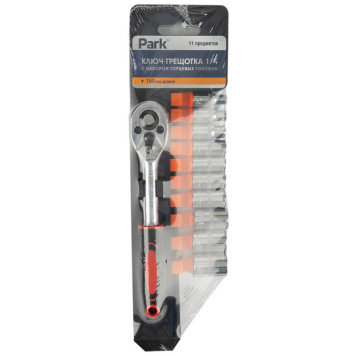 105063 Ключ-трещотка 1/4 + торцевые головки Park-3