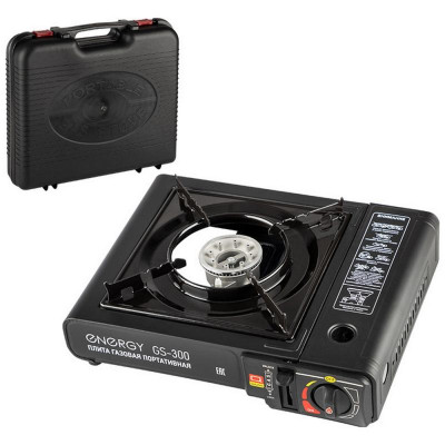 105311 Плита газовая портативная ENERGY GS-300 (кейс, 2 типа подключения)
