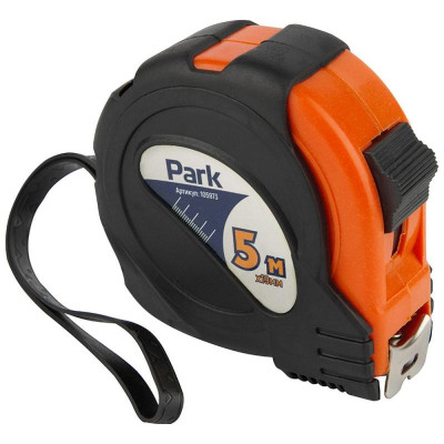105973 Рулетка Park с фиксатором прорезиненный корпус, 5м х 19мм