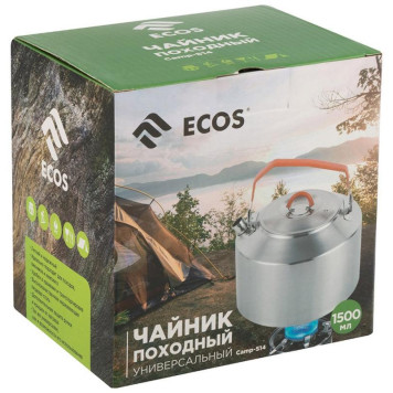 106943 Чайник походный ECOS из нерж.стали Camp-S14-3