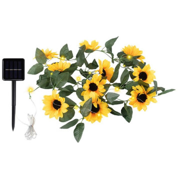 107203 Гирлянда садовая на солнечной батарее ' Подсолнухи' 25 лампочек