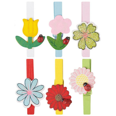 109015 Прищепки декоративные Park 'Цветы' 6 шт