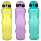 109694 Бутылка для воды и других напитков с трубочкой 700мл, цвета в ассортименте