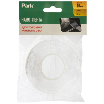 110401 Нано-лента двусторонняя клейкая многоразовая прозрачная Park, 5м-3