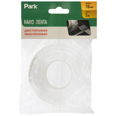 110401 Нано-лента двусторонняя клейкая многоразовая прозрачная Park, 5м-3