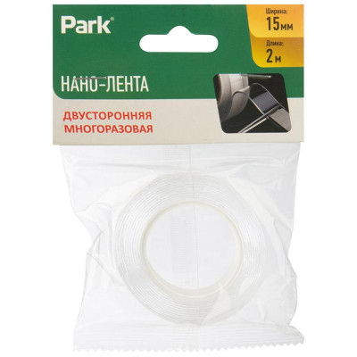 110402 Нано-лента двусторонняя клейкая многоразовая прозрачная Park, 2м-3