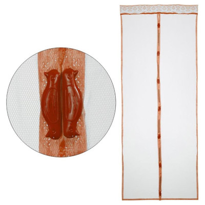 311268 Сетка антимоскитная ' Капутомоскито' с утяжелителями на магнитах ' Птички' коричневый