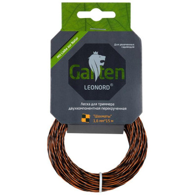 990639 Леска для триммеров двухкомпонентная перекрученная ' Шахматы' Park 1.6мм, 15м, квадрат-3