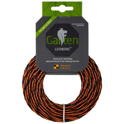 990641 Леска для триммеров двухкомпонентная перекрученная ' Шахматы' Park 3.0мм, 15м, квадрат-3