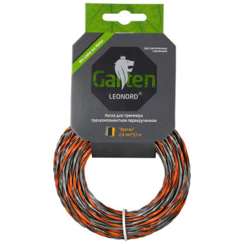 990649 Леска для триммеров трехкомпонентная перекрученная ' Ураган' Park 2.4мм, 15м, квадрат-3