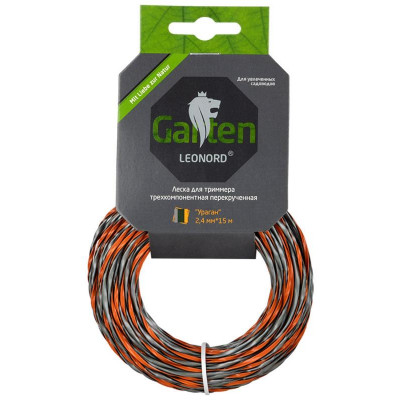 990649 Леска для триммеров трехкомпонентная перекрученная ' Ураган' Park 2.4мм, 15м, квадрат-3