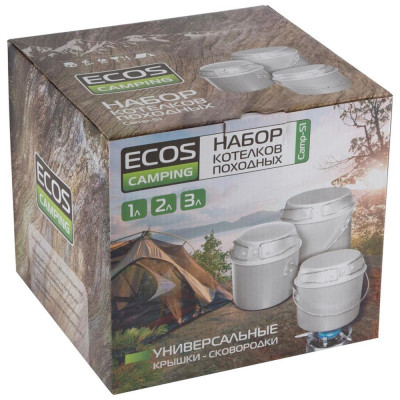 991008 Набор ECOS котелков походных Camp-S1-7