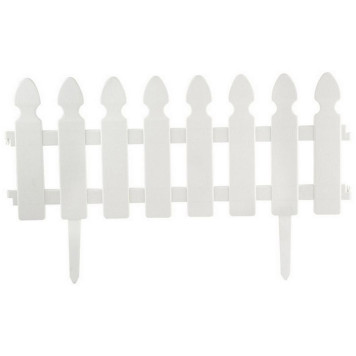 999136 Забор ' Штакетник' декоративный L=2м, H=21см (4шт по 50см и 8 ножек) белый